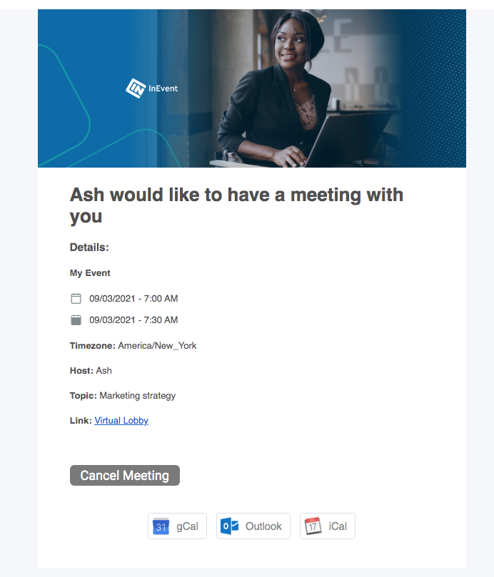 Meeting email example