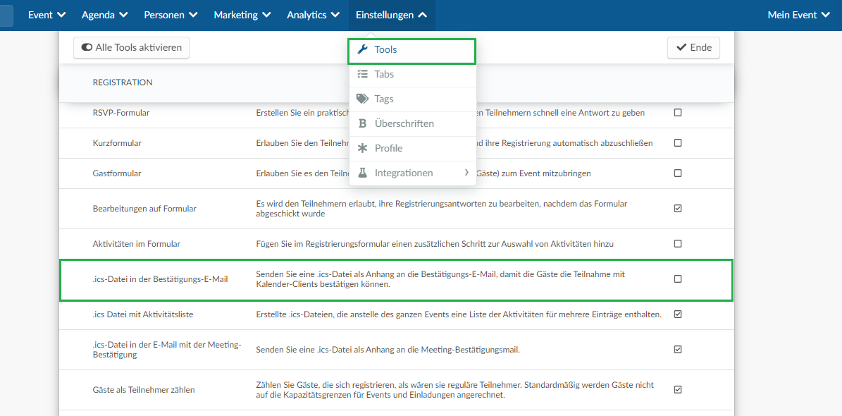 Eine .ics-Datei als Anhang an die E-Mail zur Meeting-Bestätigung senden