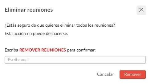 Eliminar todas las reuniones programadas de invitados u organizadores