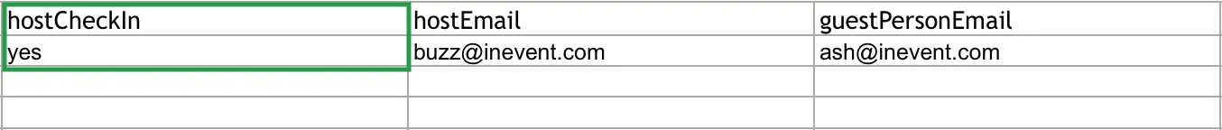 Image showing hostcheckin column in the meetinsg report