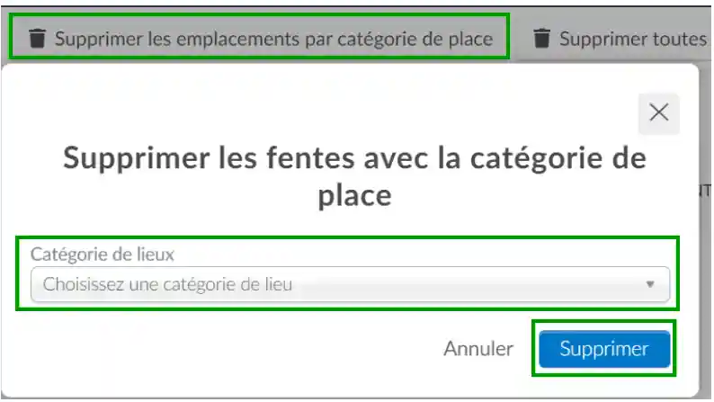 comment supprimer toutes les réunions d'un même lieu