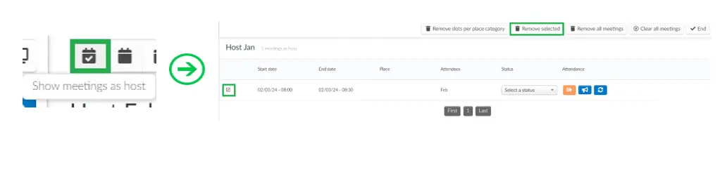 Removing a host's meeting