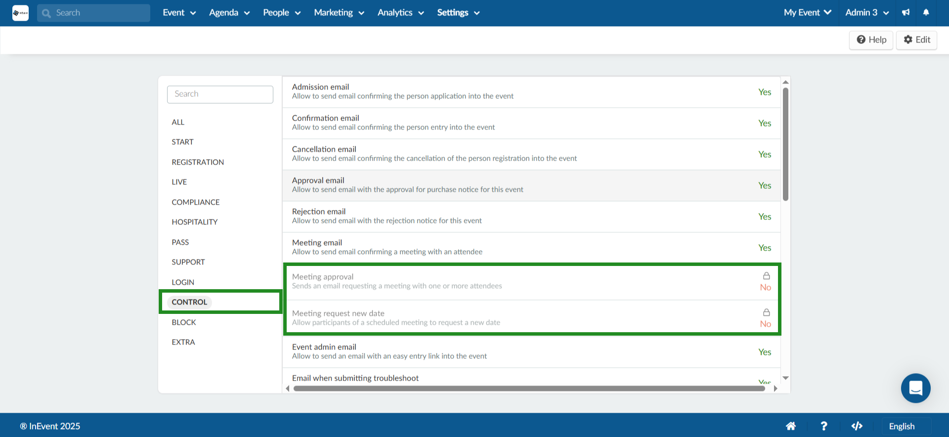 Meeting approval and Request new time not enabled.