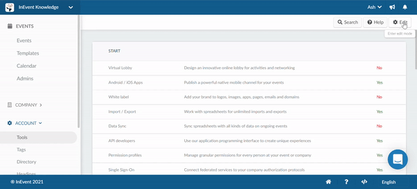 Enabling and disabling tools