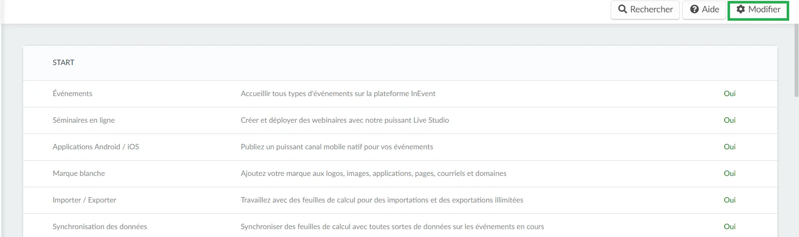 modifier les outils