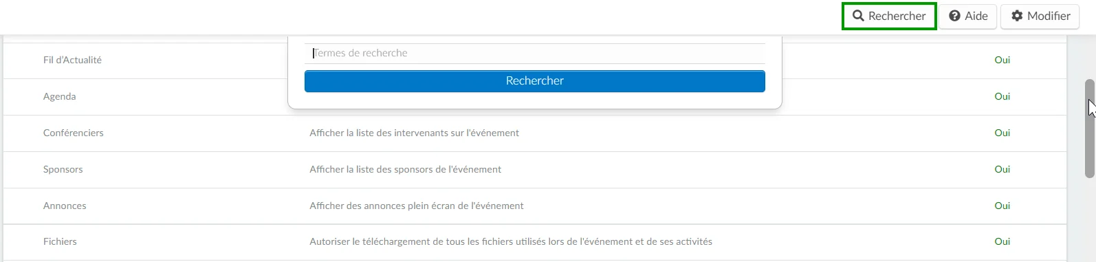 Recherche d'outils