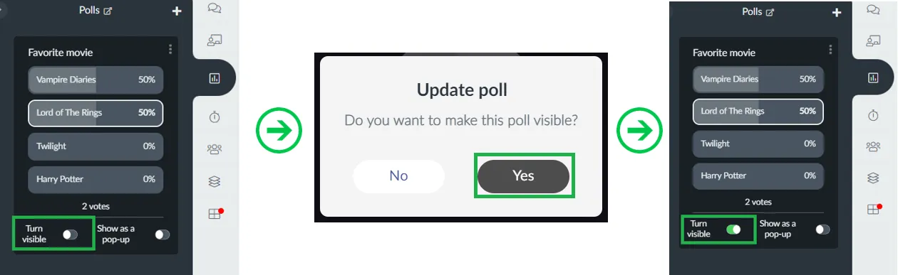 Making a poll visible