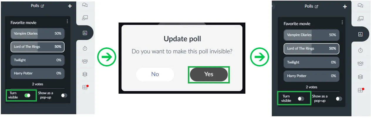 Making a poll invisible