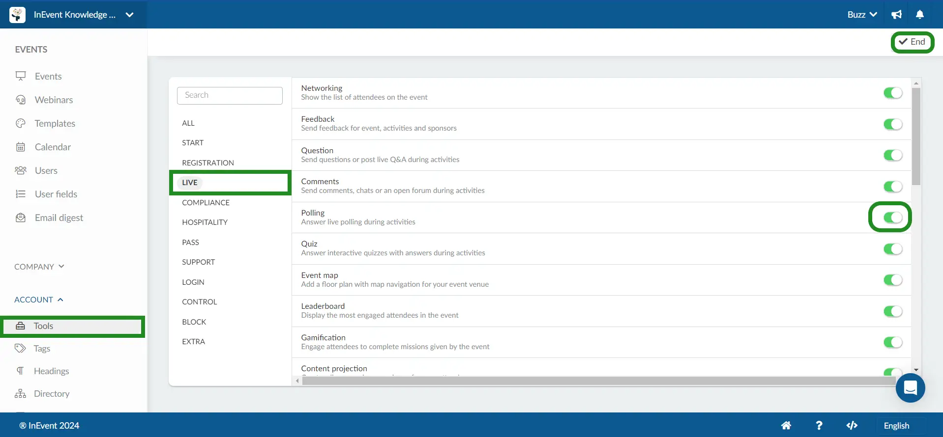 Enabling Polling in the company tools