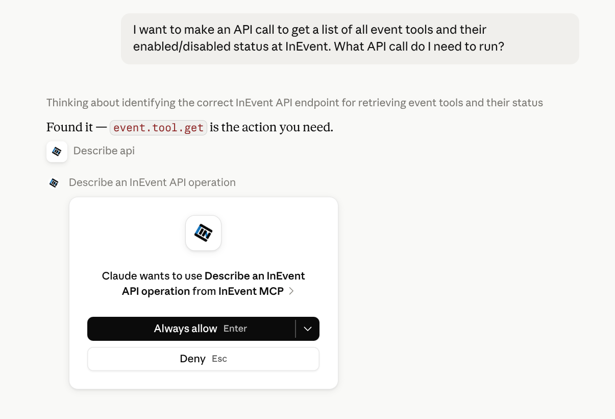 Screenshot showing the permission request prompt