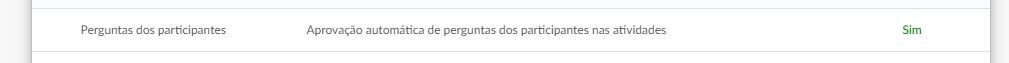 Captura de tela: Ativando a opção perguntas dos participantes