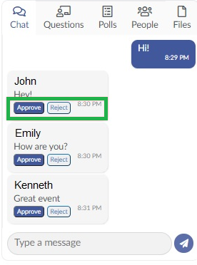 Screenshot chat approval