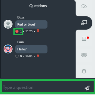 Screenshot chat > questions 