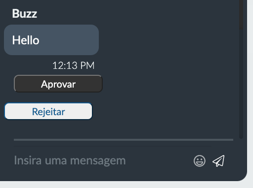 Captura de tela: Como aprovar ou rejeitar uma mensagem no chat da atividade