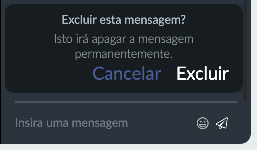 Captura de tela: Como excluir uma mensagem dentro sessão