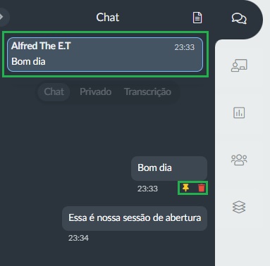 Captura de tela: Como deixar uma mensagem em evidência