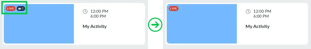 Screenshot showing activity tiles with and without people count