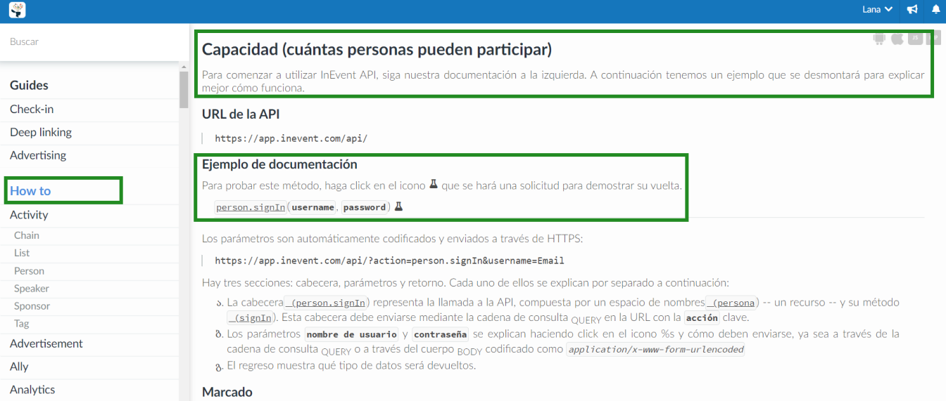 Ingresarn a la API