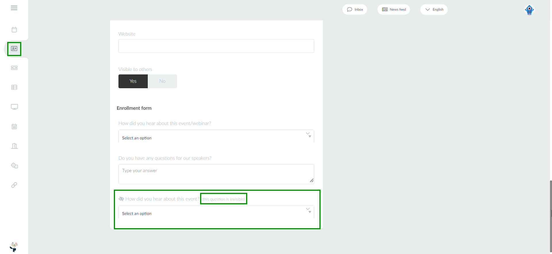 invisible question identification