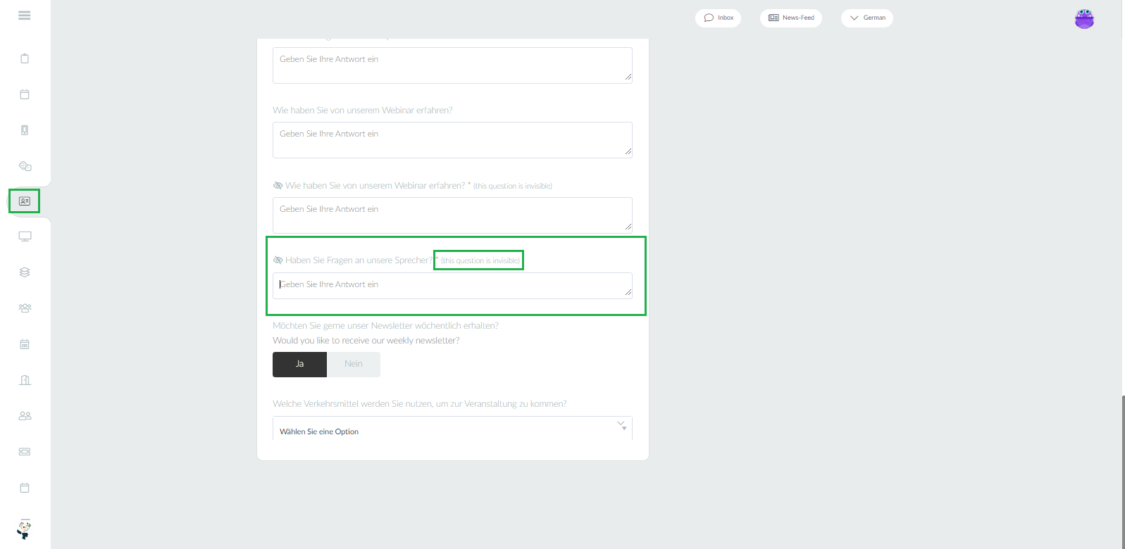 invisible question identification