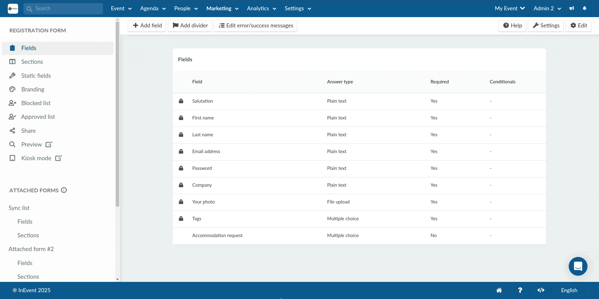 GIF showing custom fields and answers with the same API label across two different events