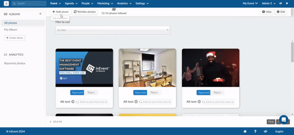 How to add photos to your event