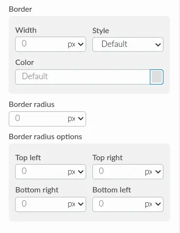 Screenshot showing border options