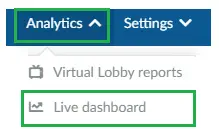 Analytics > Live dashboard