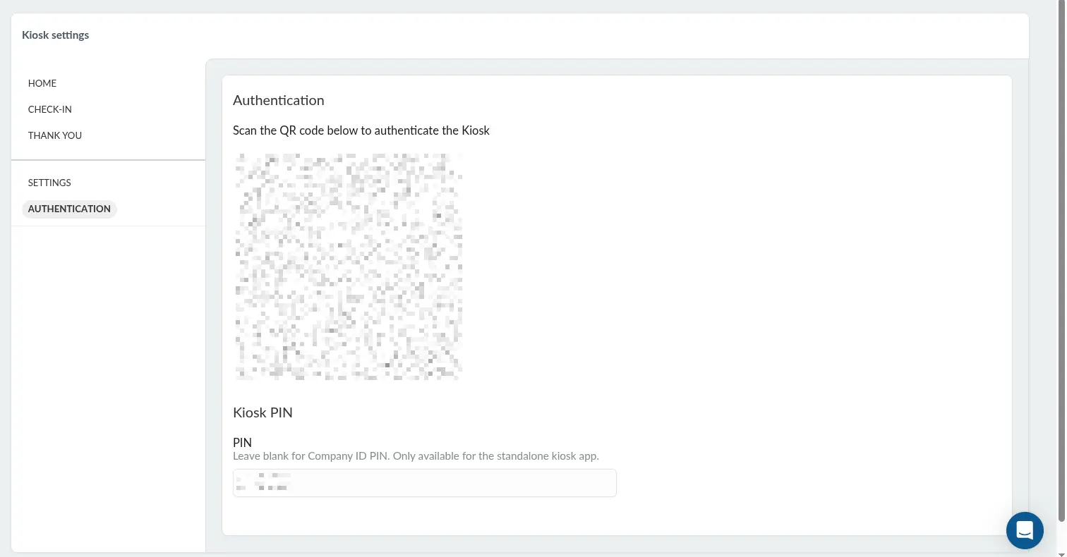 Screenshot showing the authentication settings