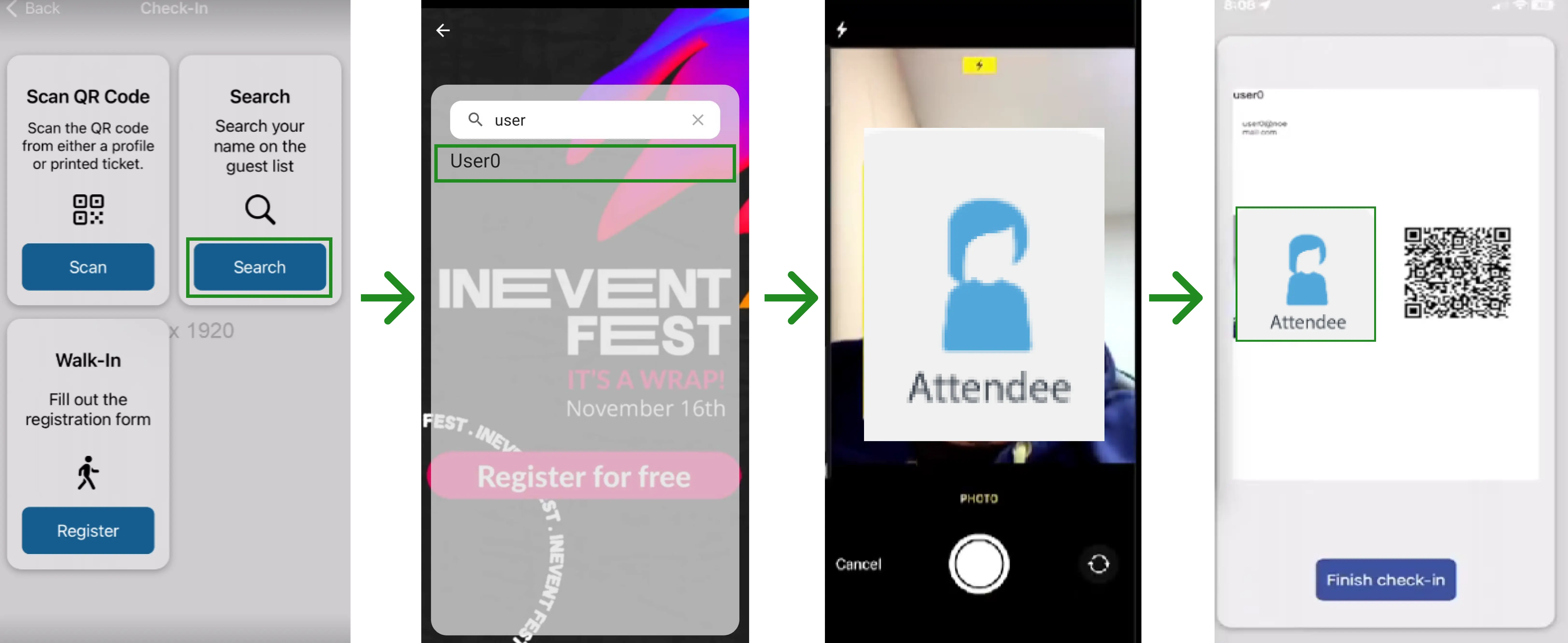 Screenshot showing the photo prompt