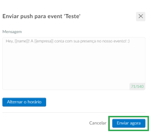 Enviando uma mensagem push