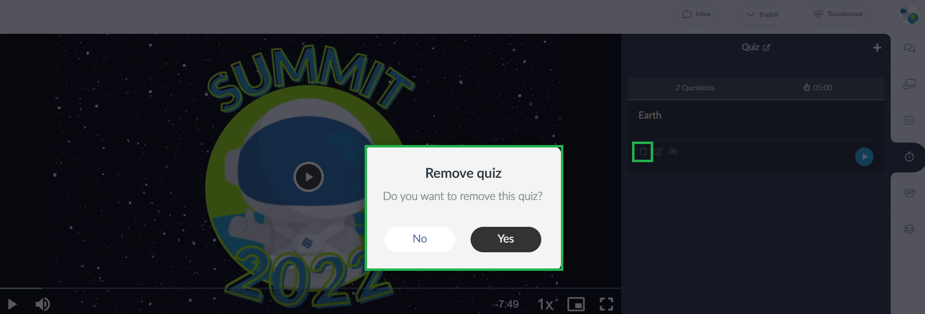 Remove quiz