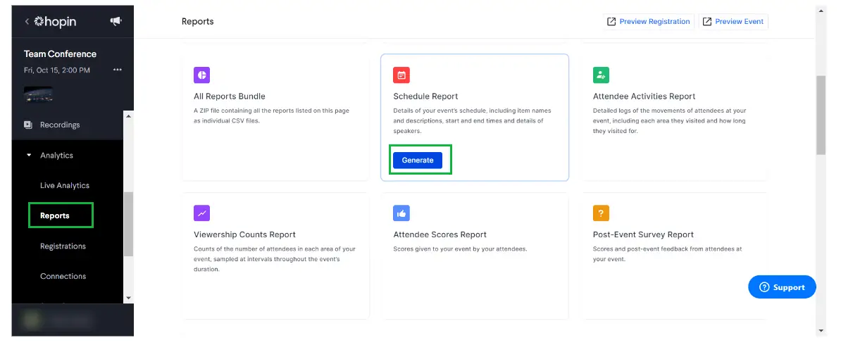 Download the schedule report