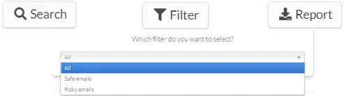 Search, filter, report in Email Health