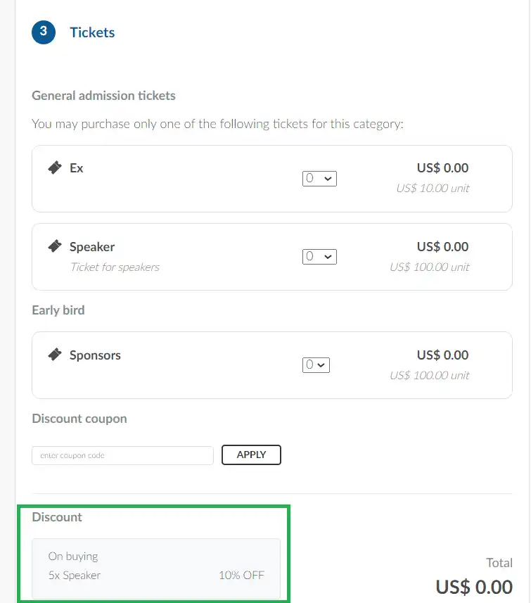 Discount policy on purchase form