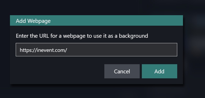 How to insert a webpage as the background