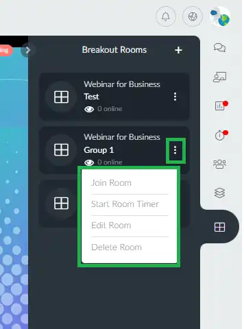 editing or removing the breakout room from the activity