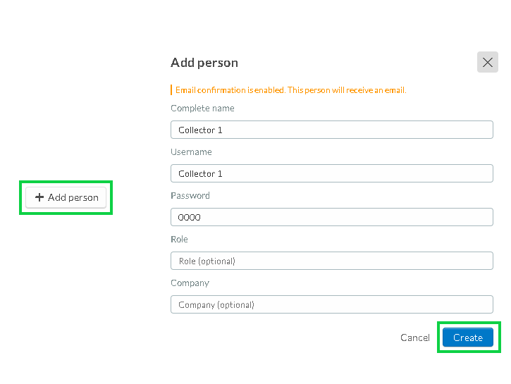Page showing how to add a collector.