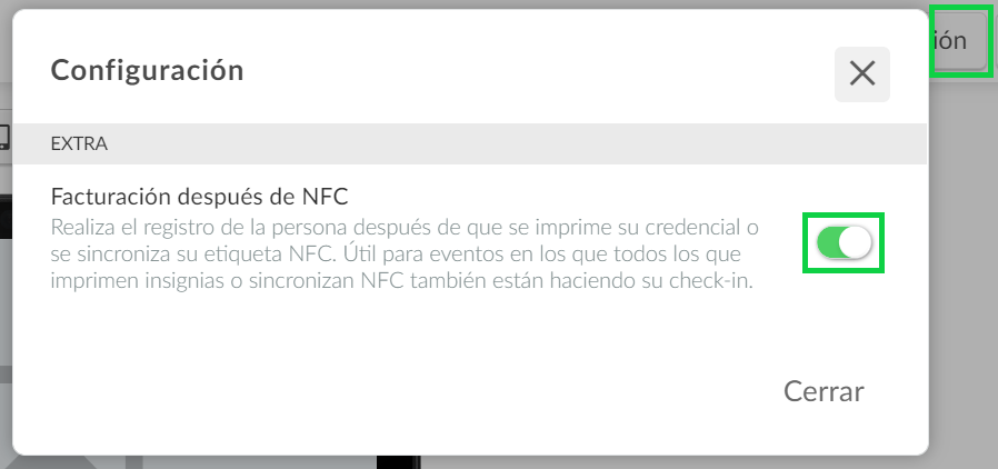  Acreditación y el control de acceso con NFC