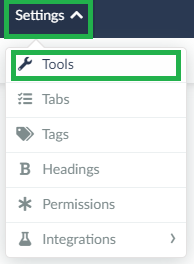 Screenshot settings > tools 