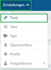 Screenshot settings > tools 
