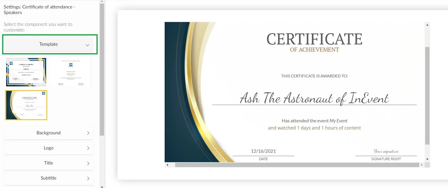 Setting up the certificate template