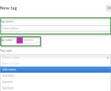 Screenshot of steps New tag creation