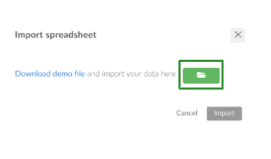 Screenshot of the import button.
