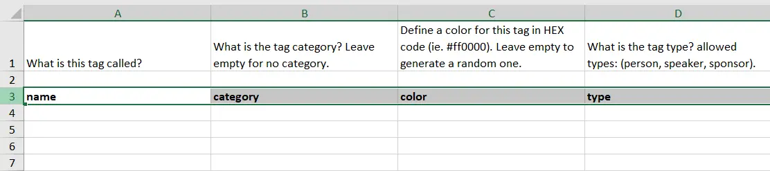 Adding your tags and tracks through the spreadsheet