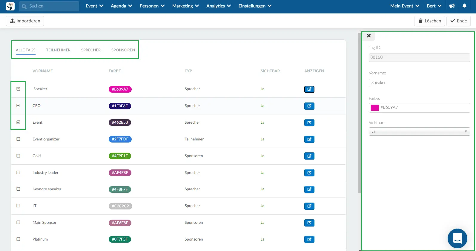 tag dashboard