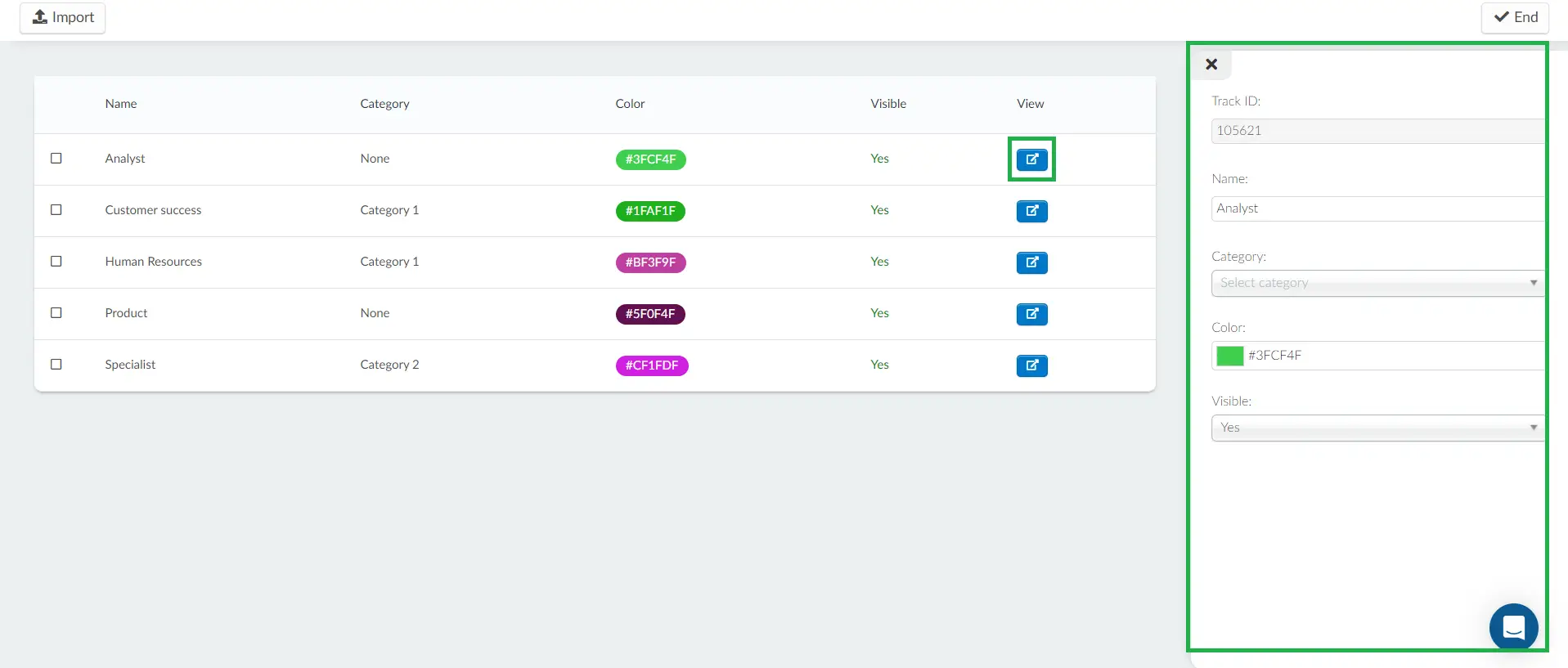 Tracks Dashboard