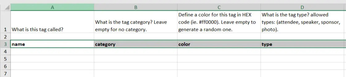 Adding your tags and tracks through the spreadsheet