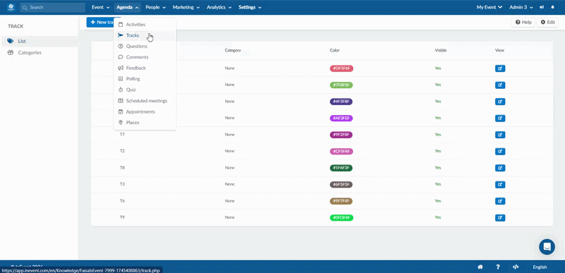 Gif showing how to re-arrange tracks according to custom order.