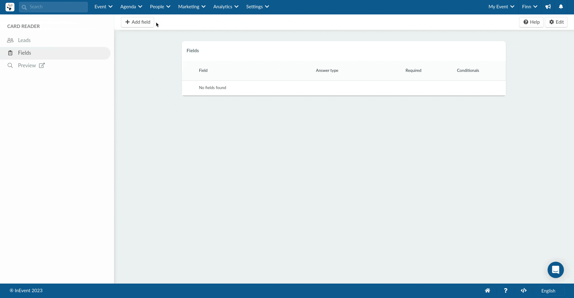 Gif showing how to add custom questions to lead fields